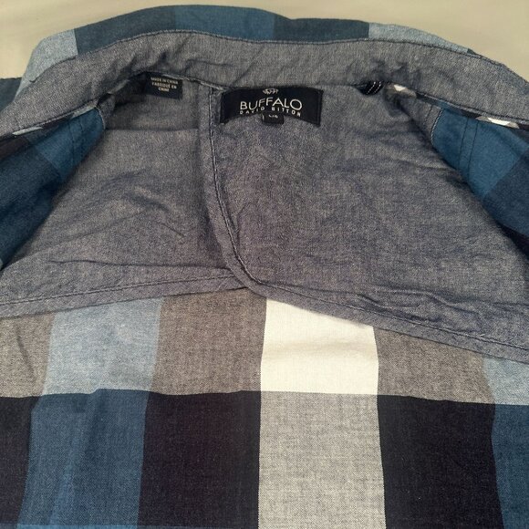 Buffalo David Bitton Pearl Snap Window Pane Shacket Mens Zipper Cowboy Western - Picture 6 of 16